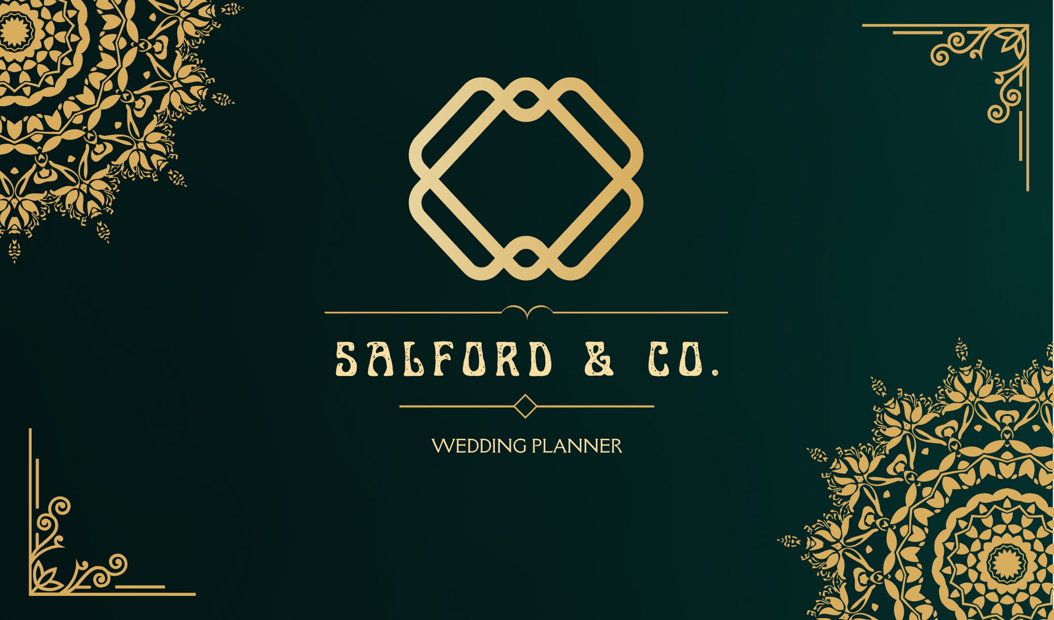 Green and Gold Elegant Business Card